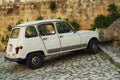 Old car in a beautiful Matera town, Italy Royalty Free Stock Photo