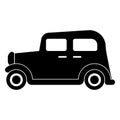 Old car black vector icon on white background Royalty Free Stock Photo