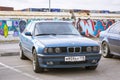 Old-car BMW 5-series e34 Royalty Free Stock Photo