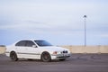 Old-car BMW 5-series e39 to drift Royalty Free Stock Photo