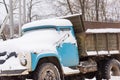 Old car covered with snow Royalty Free Stock Photo