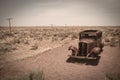 Old car and desert Royalty Free Stock Photo
