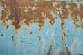 Old blue rusted metal car door Royalty Free Stock Photo