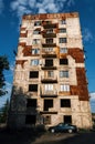 Abandoned destroyed old residential apartment house in Chiatura, Georgia Royalty Free Stock Photo