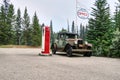 Old car and gas at Johnston canyon resort