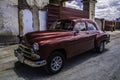 Old car in the Havana streets Royalty Free Stock Photo