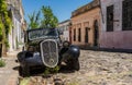 Old car in historical town of Colonia del Sacramento Royalty Free Stock Photo