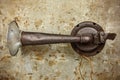 Old car horn on a steel rusty background Royalty Free Stock Photo