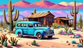 Old car house desert country home southwestern lifestyle