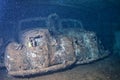 Old Car inside II world war ship wreck in Red sea Royalty Free Stock Photo