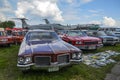 Classic car vintage style Oldsmobile Delta 88 Custom Hardtop Sedan 1971 on the exhibition of retro cars