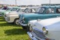 Soviet cars GAZ Volga presented on exhibition of retro cars in Kyiv Royalty Free Stock Photo