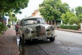 Old Classic Car on the Road in Luang Prabang, Laos, A UNESCO World Heritage Location