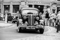 Old car on Motoclassic show in black and white, Royalty Free Stock Photo