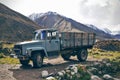 Oldschool car in the mountains in Georgia in Asia. Photo taken: September 2016