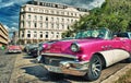 Old car parked in the street of habana Royalty Free Stock Photo