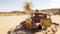 Old Car ruins at the Canyon Roadhouse in Namibia.