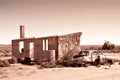 Old car and ruins in outback Royalty Free Stock Photo