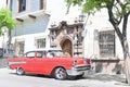 Old car on the streets of Barrio Antiguo in Monterrey Nuevo Leon