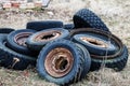 Old car tyres Royalty Free Stock Photo