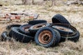 Old car tyres Royalty Free Stock Photo