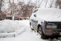 The old car under snow Royalty Free Stock Photo