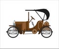 Old car or vintage retro collector auto vector flat icon