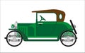 Old car or vintage retro collector green auto vehicle vector flat transport icon
