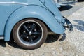 Old car wheel in a show Royalty Free Stock Photo