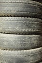 Old Car Wheels. Rubber Tires. Wheels in a landfill Royalty Free Stock Photo