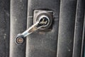 Old car window hand crank - close-up Royalty Free Stock Photo