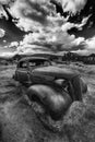 Old car wreck in Bodie ghost town in California Royalty Free Stock Photo