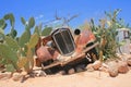 Rusty old car wreck namibia desert Royalty Free Stock Photo