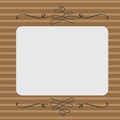Old card. Vintage style. Horizontal line illustration of a grunge background of yellow color. White Frame on yellow background and Royalty Free Stock Photo