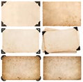 Old cardboard with corner, photo card, aged paper isolated Royalty Free Stock Photo