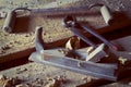 Old carpenter's tool Royalty Free Stock Photo