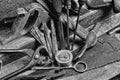 Old carpenter's tools for working with wood