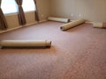 Old carpet replace in a big bedroom background Royalty Free Stock Photo