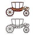 Old carriage for marriage, wedding vintage chariot