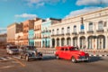 Old cars and colorful buildings in Havana Royalty Free Stock Photo