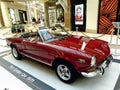 Old cars exhibition, Fiat spider 124 in The Mall of Athens, Greece