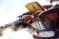 Old cars at junkyard Royalty Free Stock Photo