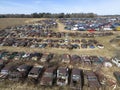 Old Cars, Junkyard, Aerial View Royalty Free Stock Photo