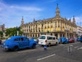 Old cars near the Great Theater of Havana