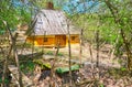 The old cart and clay house, Mamajeva Sloboda Cossack Village, Kyiv, Ukraine Royalty Free Stock Photo