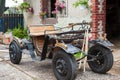 Old cart with in front of an old barn Royalty Free Stock Photo