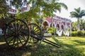 Old cart in the gardens of a colonial hacienda Royalty Free Stock Photo