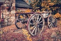 Old cart in the town of Hahndorf during autumn season Royalty Free Stock Photo