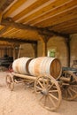 Old cart with wooden casks. Chenonceau. France Royalty Free Stock Photo