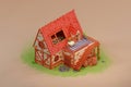 Old cartoon fairy medieval house in 3d isometric for game